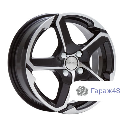 Skad Alligator R15 / 6J PCD 5x100 ET 40 ЦО 57.1 Литые Черный с полированной лицевой поверхностью