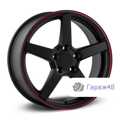 LegeArtis Concept-TY504 R17 / 7J PCD 5x114.3 ET 45 ЦО 60.1 Литые Черный матовый с красной полосой на ободе